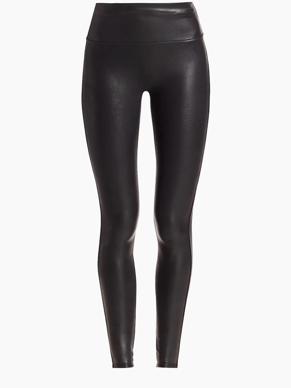 SPANX High-Waist Faux Leather-Look Leggings in Black
